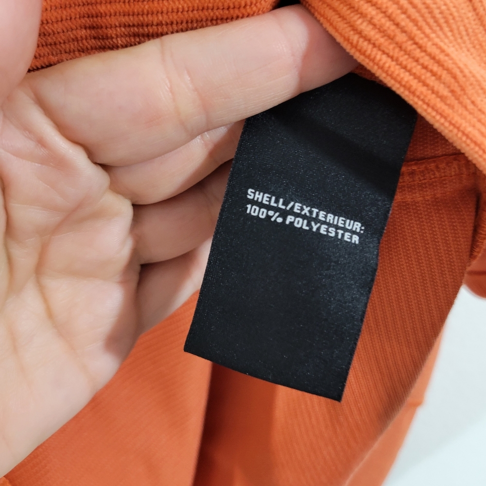 7 FOR ALL MANKIND rust colored corduroy puff sleeve button front jacket dress - Picture 9 of 11